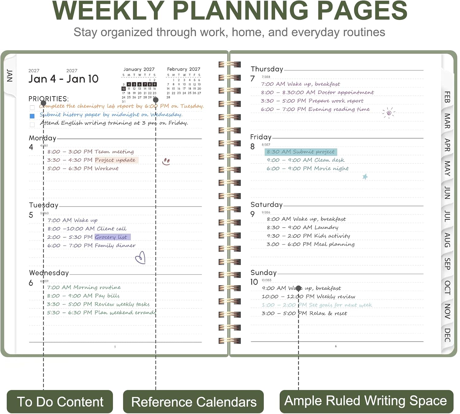 2027 Planner, Weekly and Monthly Calendar Planner Book, A5(6.3'' x 8.5'') image 2