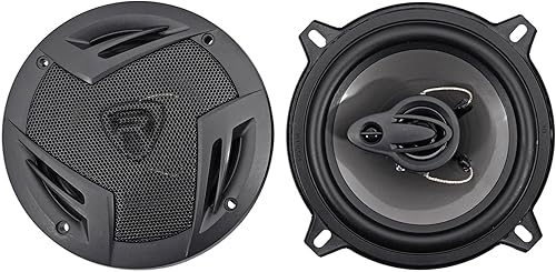 Par de altavoces Rockville RV5.3A de 5.25 pulgadas, 3 vías, 600 vatios100 vatios, clasificación RMS CEA
