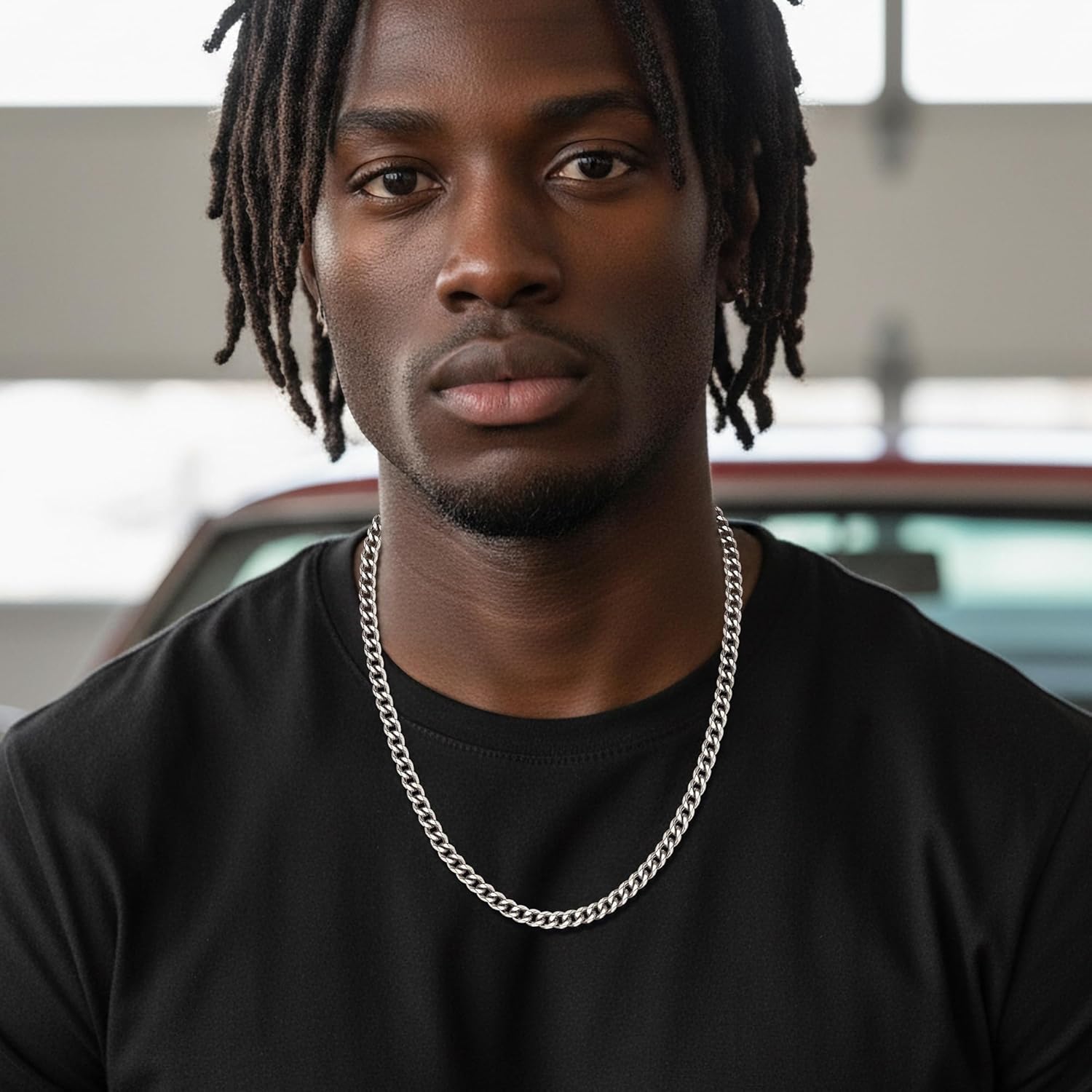 sovesi 3.5/5mm Cuban Link Chain Necklace for Men, Silver Tone/Black/14K Gold Plated Stainless Steel Necklace Chain, Mens Chain 16-28 Inch Jewelry Gift - Image 7