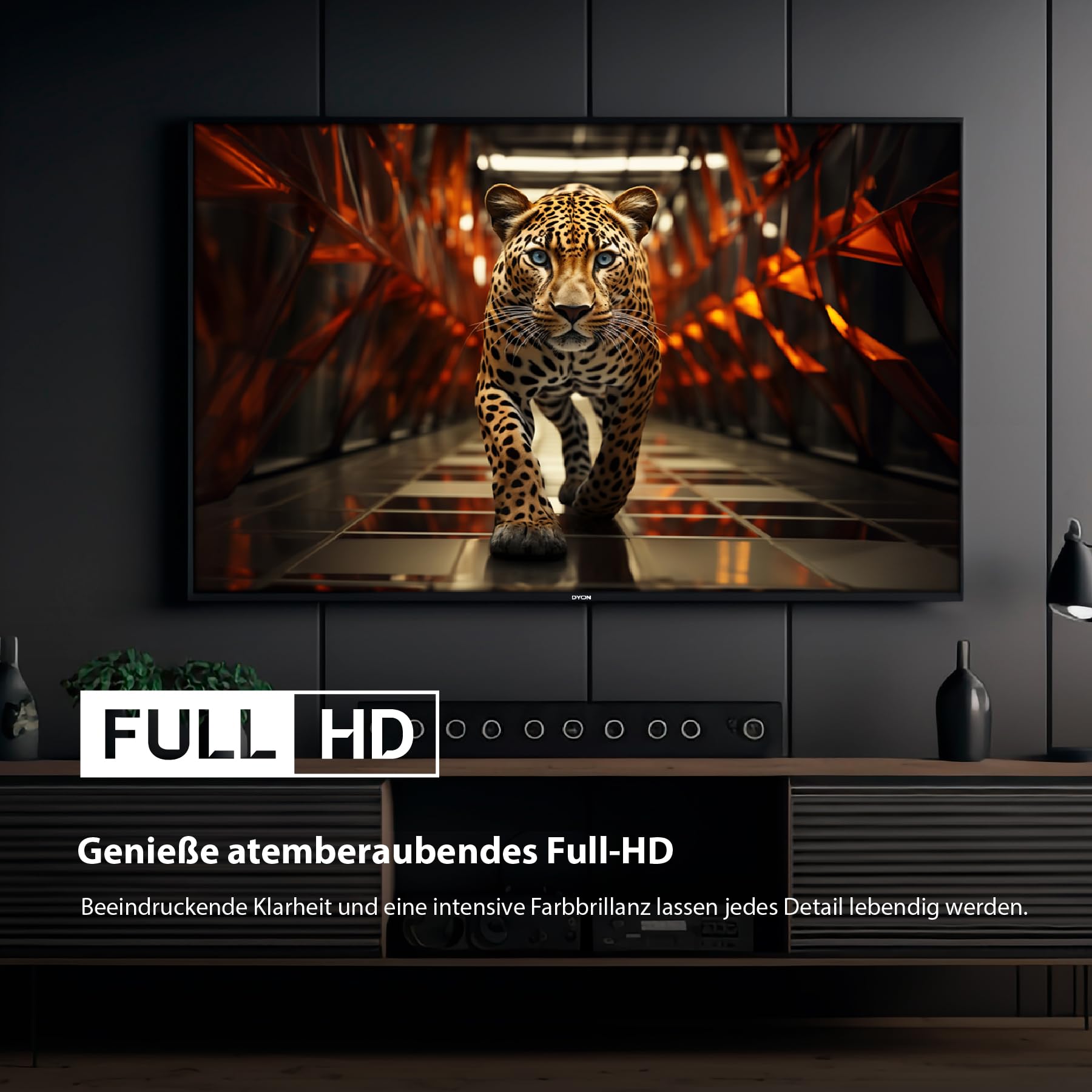 DYON ULTIMAX 40F-TI - 40 Zoll (100 cm) Full-HD Smart TV mit Tizen OS, Triple Tuner (DVB-C/-S2/-T2), Smart & Gaming Hub, Prime Video, Netflix, Disney+