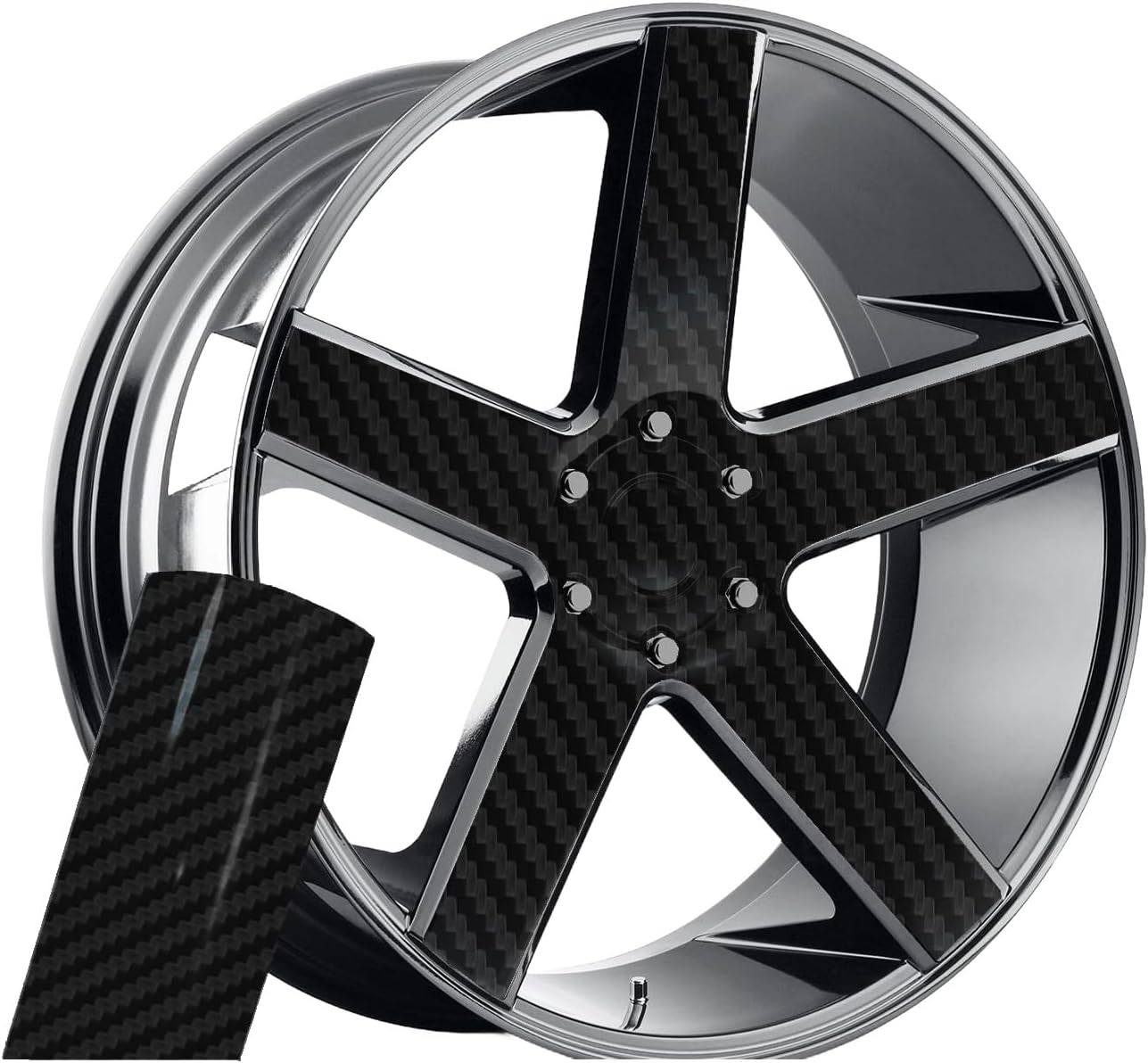 5D Carbon Fiber Vinyl Wrap for Body Protection Scratch Resistance Air Release Technology 15 X 5FT Car Wrap