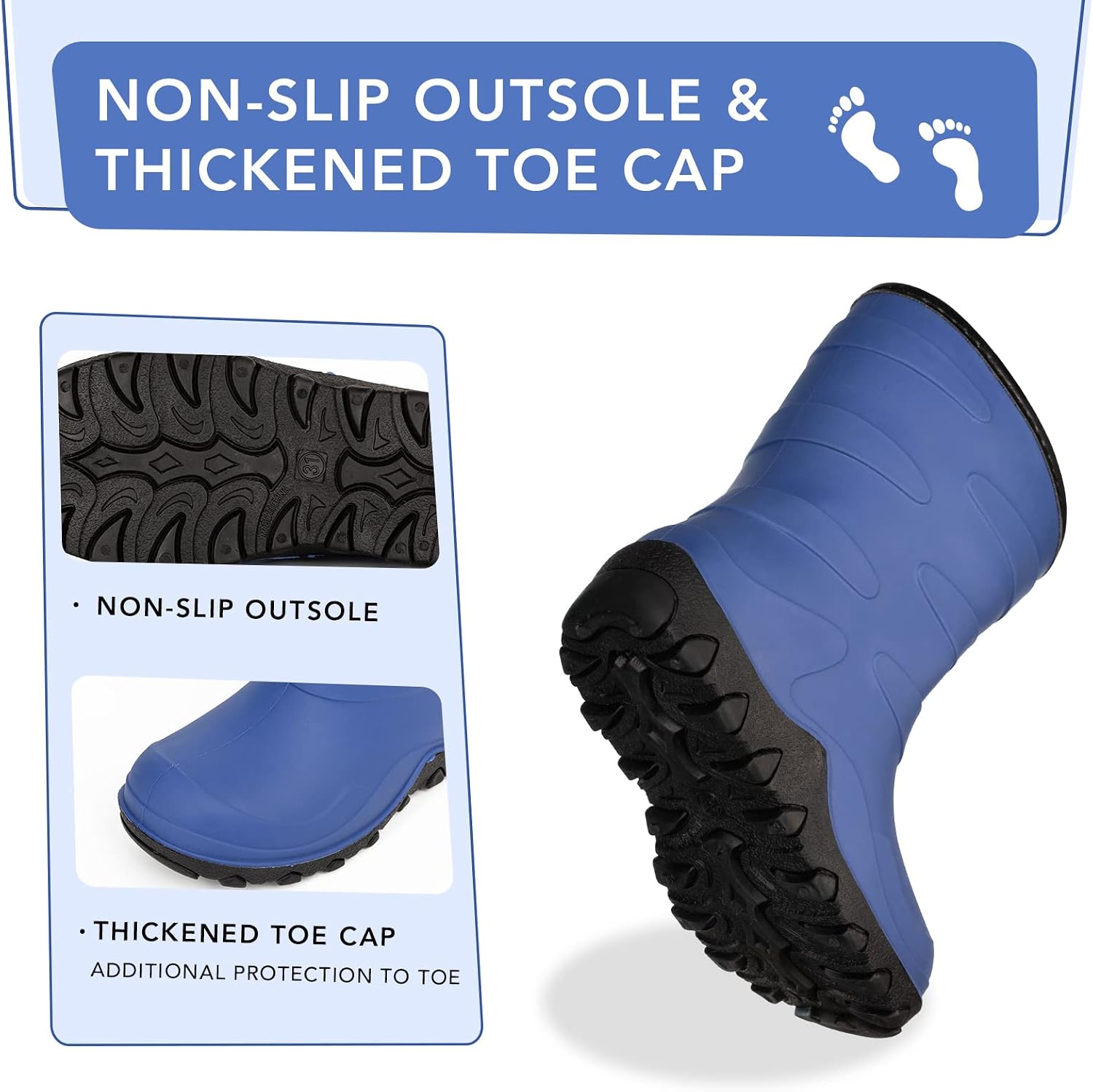 FUNCOO PLUS Kids Insulated Rain Boots Boys & Girls Snow Boots