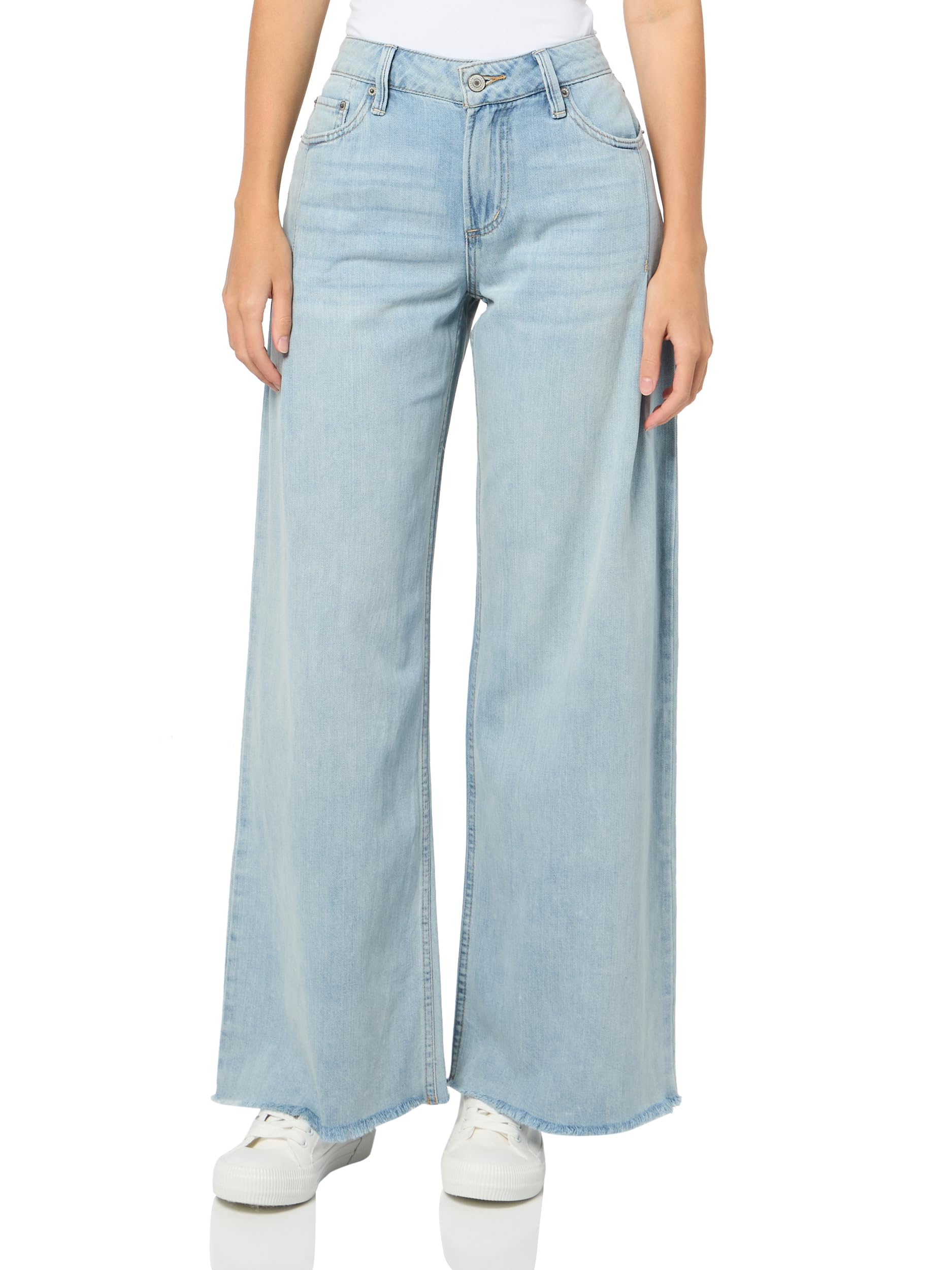 Palazzo jambe large liquid denim pour affiner la silhouette