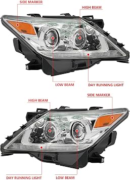Xenon Headlight Assembly Pair for 2013 2014 2015 Lexus LX570 Headlamp with DRL Replacement OE 8118560F80 8114560F80