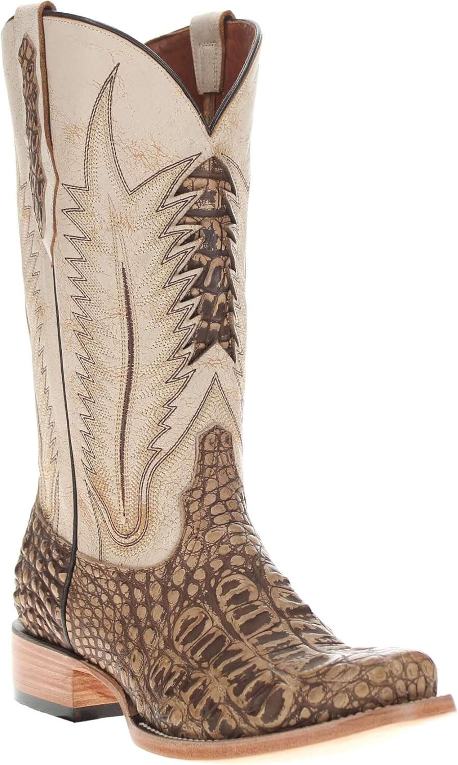 Vaccari Men's Zion Genuine Alligator Reverse Cut Western Cowboy Boots