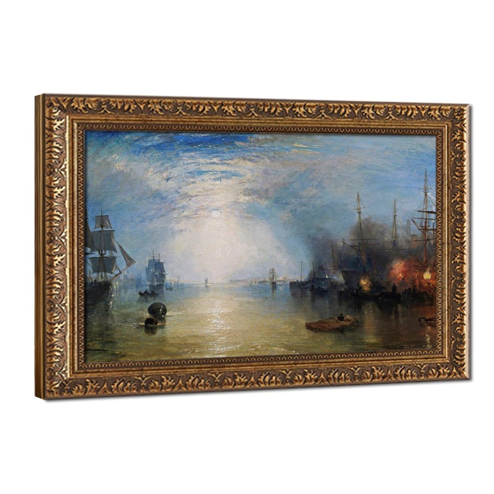 WCYB Stretched Canvas Keelmen Heaving in Coals by Moonlight by Joseph Mallord William Turner Prints Posters Canvas Deco Paintings Wall Art For Office Livin