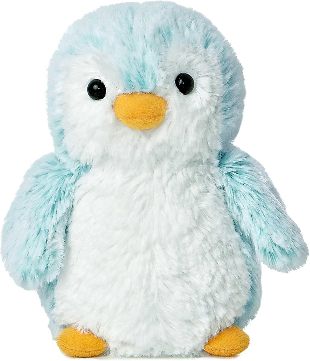 Aurora Pompom Penguin 6" Brights Blue Playful Stuffed Animal | Fluffy bodies with playful seasonal outfits and costumes