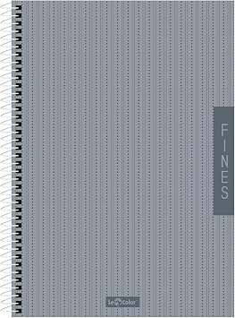 Le Color Fines Ofis Defter A4 Spiralli Kareli Gri