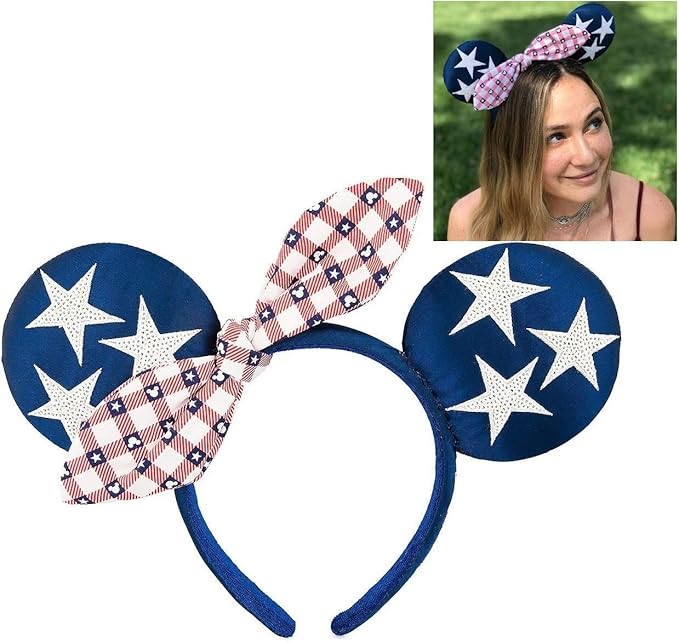 Amazon ディズニーストア 公式 ディズニー ミニー カチューシャ アメリカ ヘア アクセサリー リボン 耳 イヤー ミニーマウス ピンク Minnie Americana コスプレ 仮装 通販