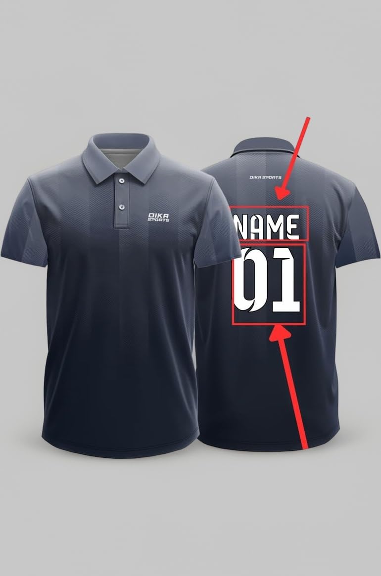 Dika Sports Custom Sports Cricket Jersey Customise t-Shirt for Men Personalised Name | 2 Year to 5XL