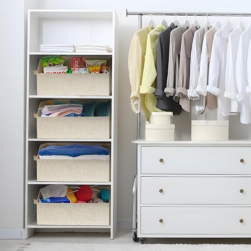 Miniatura 6 de Contenedores organizadores de armario, contenedores de almacenamiento de tela, caja de almacenamiento plegable, cestas de almacenamiento