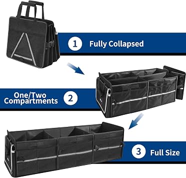 Front Trunk Organizer with Leakproof Cooler Bag for Tesla Model Y Model 3 2017-2025, Frunk Storage Bag Collapsible Container Box Compatible with Front Rear Trunk Rear Seats for Accessories, Black