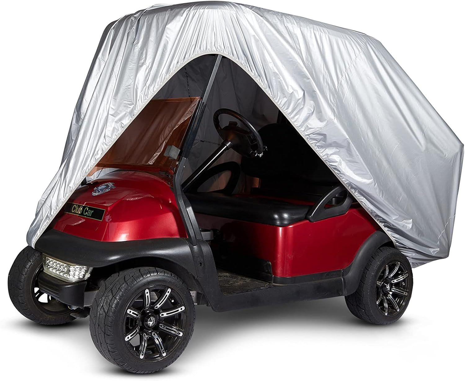 Covermates Golf Cart Cover - Light Weight Polyester, Reflective Surface, Elastic Hem, Power Sports Covers, Silver