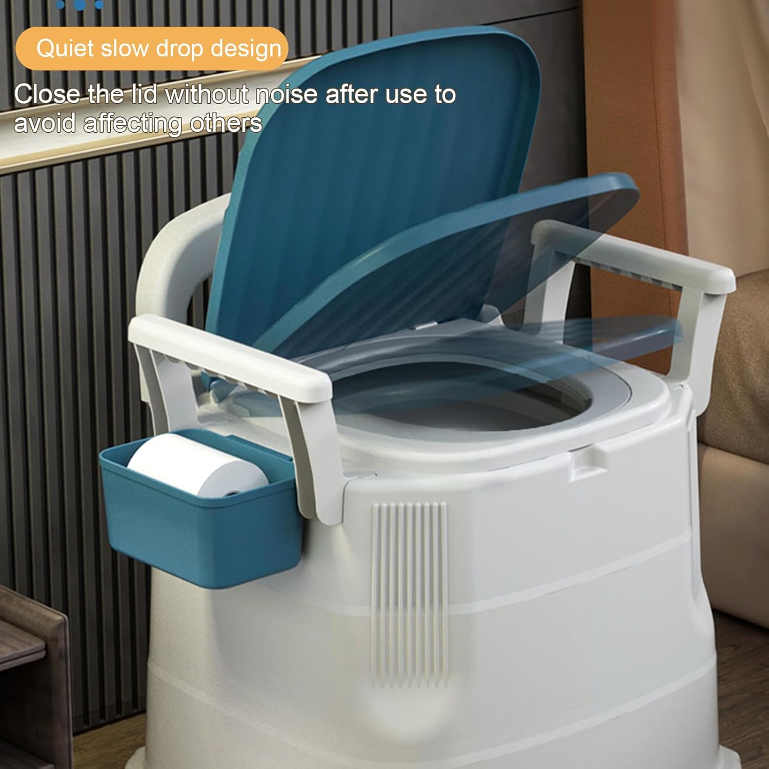 Portable Toilet Camping with Wide Seat,Removable Backrest And Armrests,Heavy-Duty Portable Potty for Camping, Hiking, Car Travel,Truck, RV, Boating, Road Trips, Beach,Easy to Clean,White