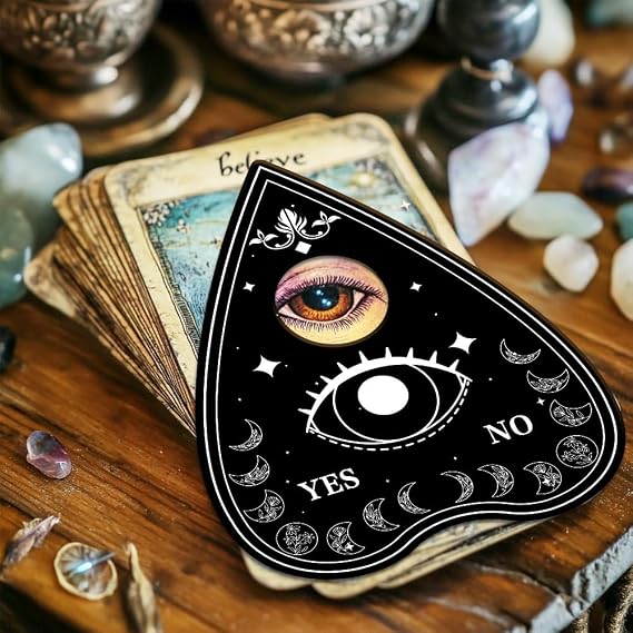 WEBEEDY Cat Spirit Board with Planchette, Third Eye Cat Wood Divination Board Sun and Moon Pendulum Boards Metaphysical Message Talking Boards Decision Maker Pendulum Gift for Christmas Halloween
