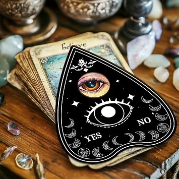 WEBEEDY Cat Spirit Board with Planchette, Third Eye Cat Wood Divination Board Sun and Moon Pendulum Boards Metaphysical Message Talking Boards Decision Maker Pendulum Gift for Christmas Halloween