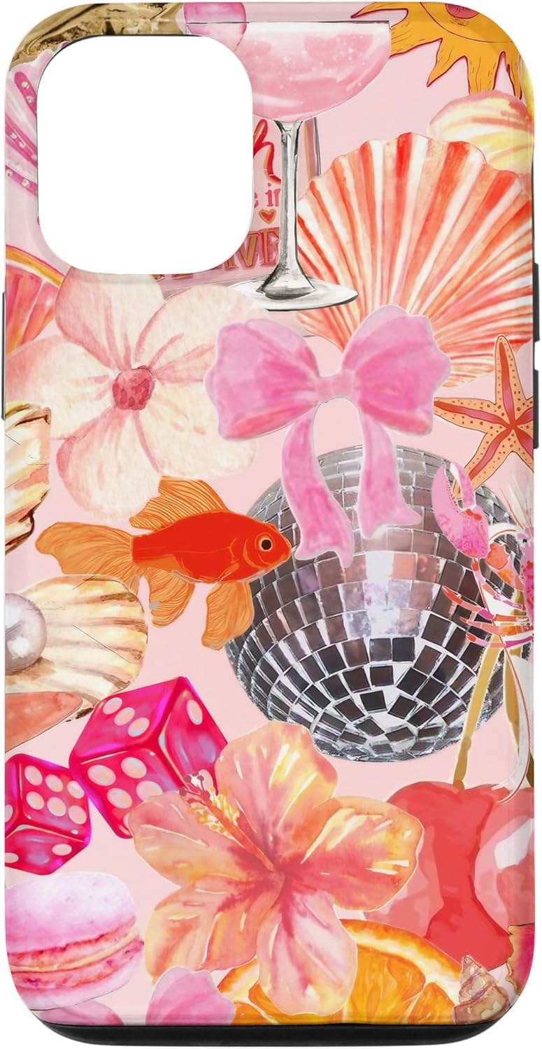 iPhone 12/12 Pro Vintage Collage Art Pink Summer Scrapbook Floral Aesthetic Case