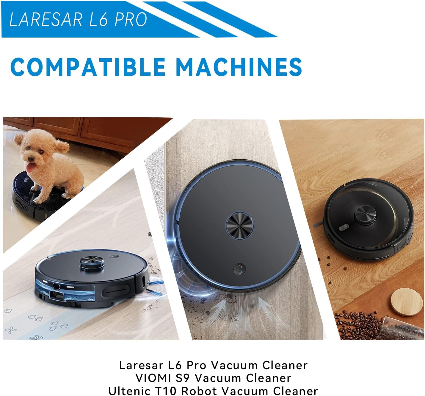 6800mAh Vacuum L6 Pro Battery Replacement for Laresar L6 Pro, VIOMI S9, Ultenic T10 Robot Vacuum Cleaner with Tools