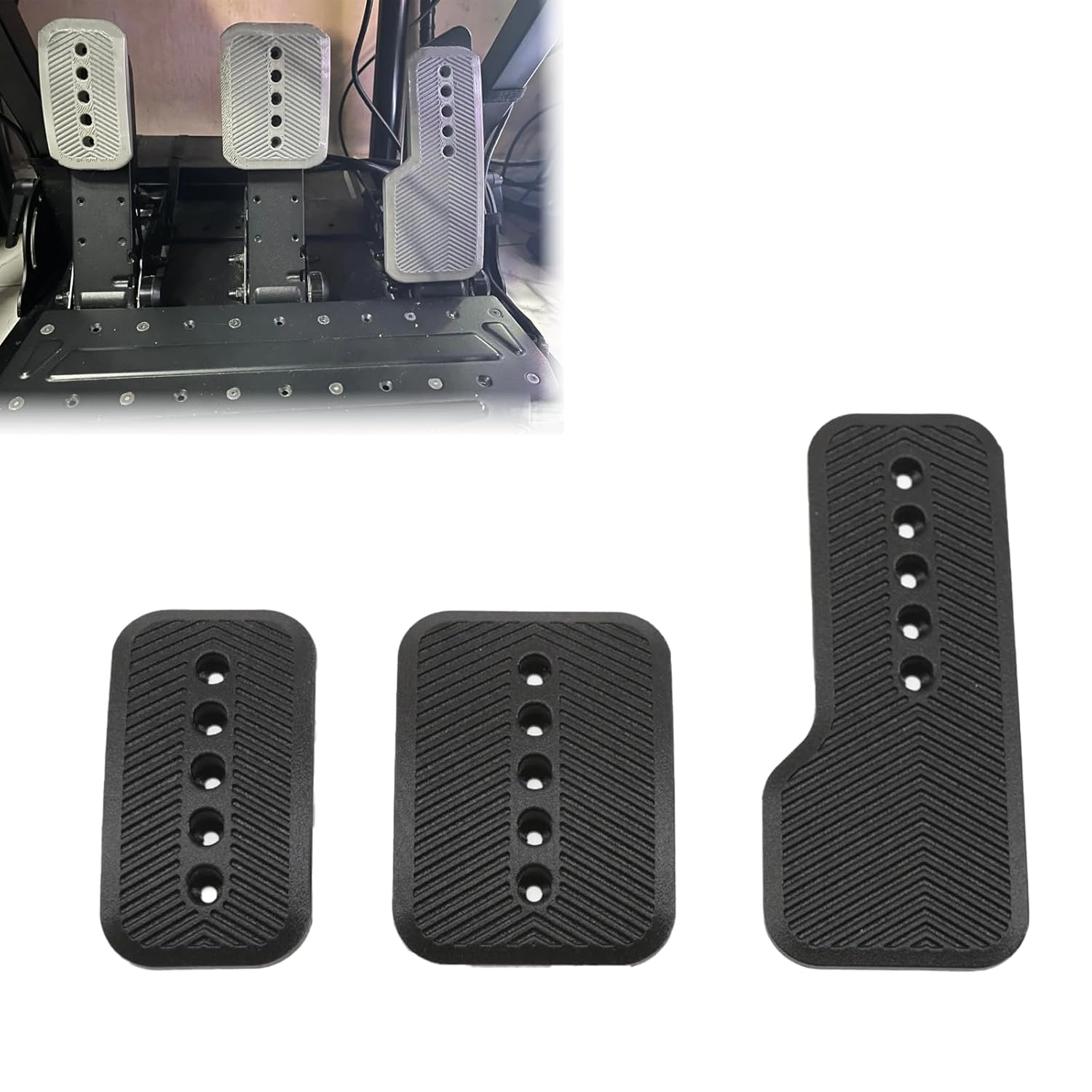 Racing Pedal Cleats Compatible with Moza SRP SRP Lite & Fanatec CSL Pedals, Anti-Slip Sim Racing Pedal Upgrade, Enhanced Grip Tread Plates for PC Simulator Accessories