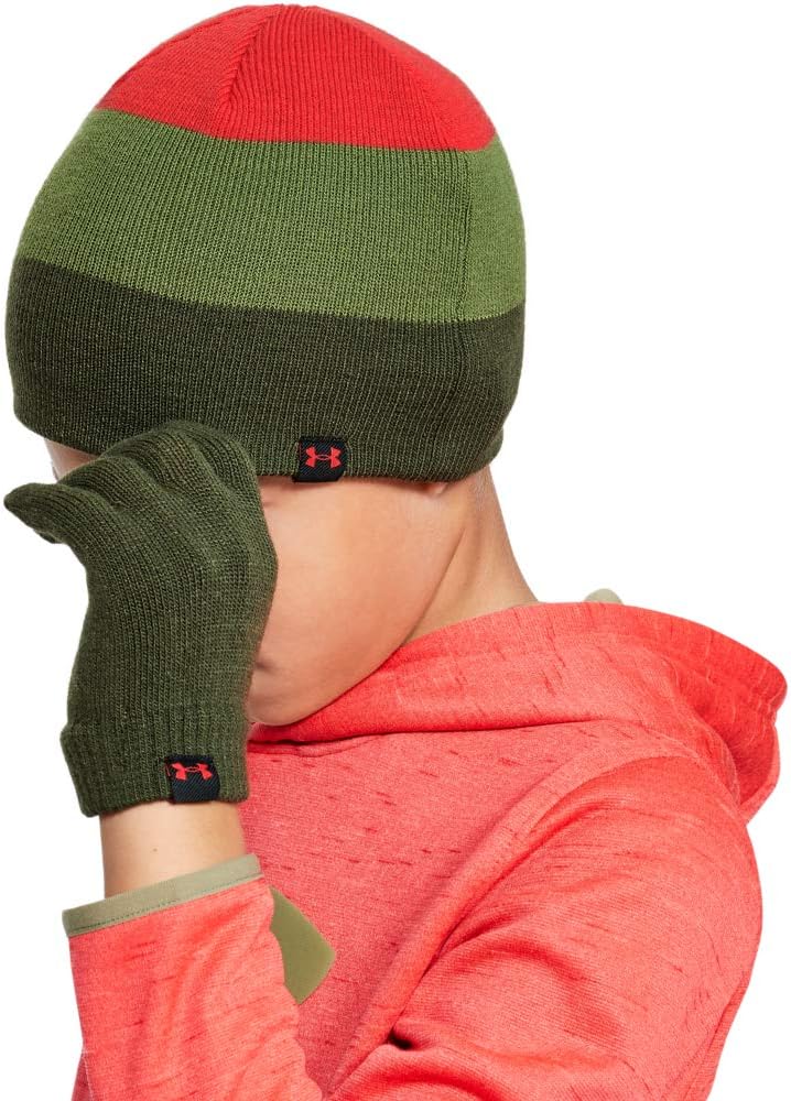 Under Armour boys Beanie Glove Combo , Black (001)/White , One Size Fits All : Clothing, Shoes & Jewelry