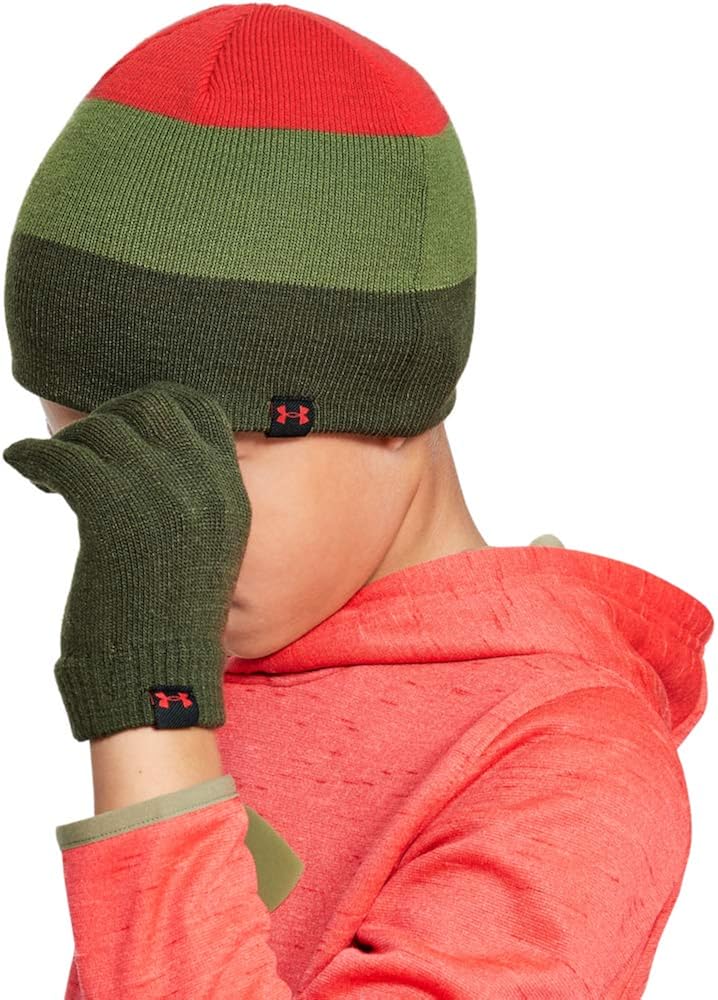 Under Armour Boys' Beanie Glove Combo , Blackout Teal (461)/Green Citrine , One Size Fits All : Clothing, Shoes & Jewelry