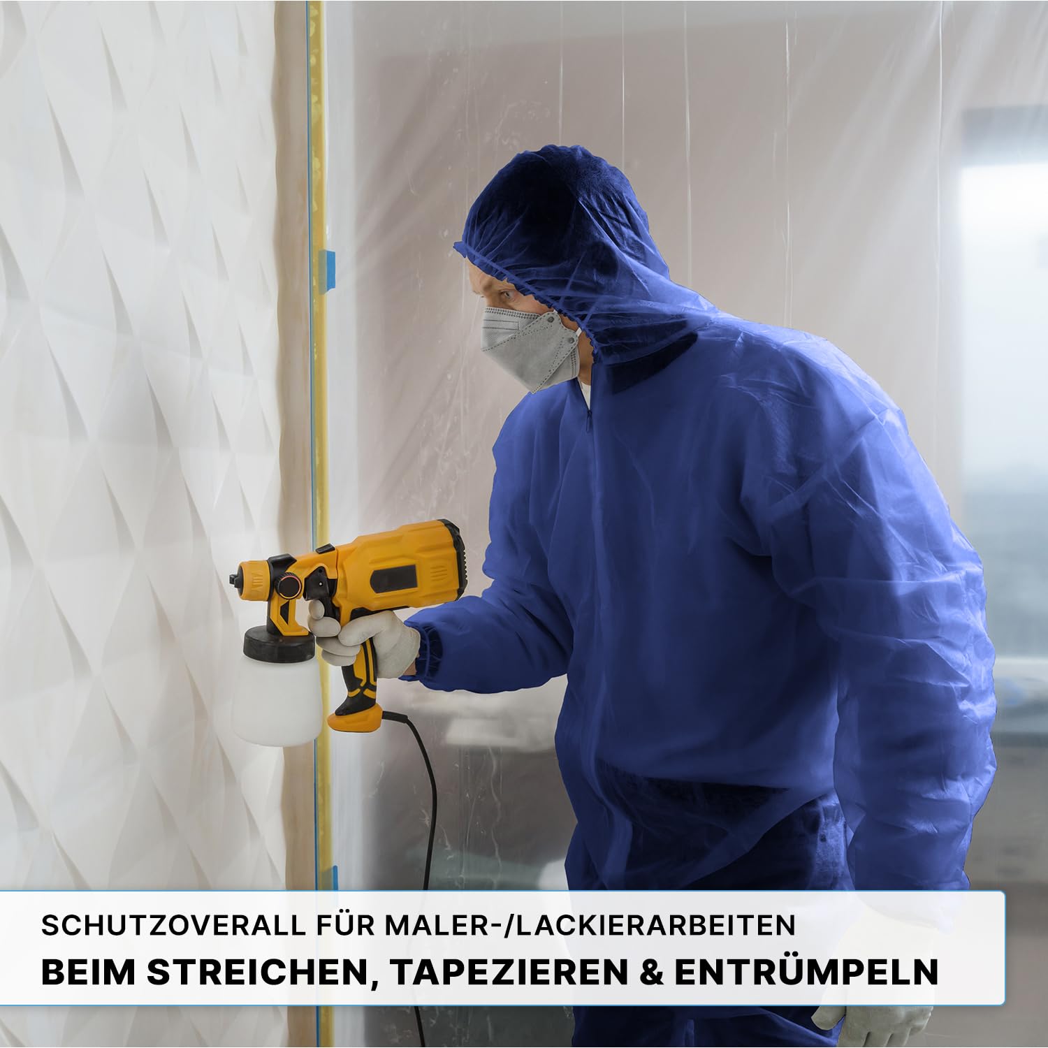 10x ARNOMED® Schutzanzug Einweg Extra Stark XXL, Einwegoverall Blau | Einweganzug, Einweg Maleranzug & Lackieranzug, Staubschutzanzug, Maleroverall, Schutzanzug, Einmalanzug