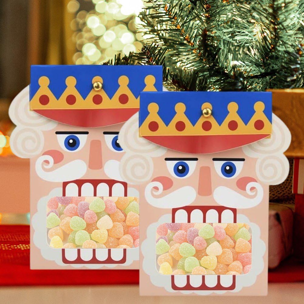 50 Scatole Regalo di Natale con Finestra, Scatole di Caramelle, Scatole di Dolciumi di Natale, Scatole di Dolciumi per Bomboniere per Feste di Natale