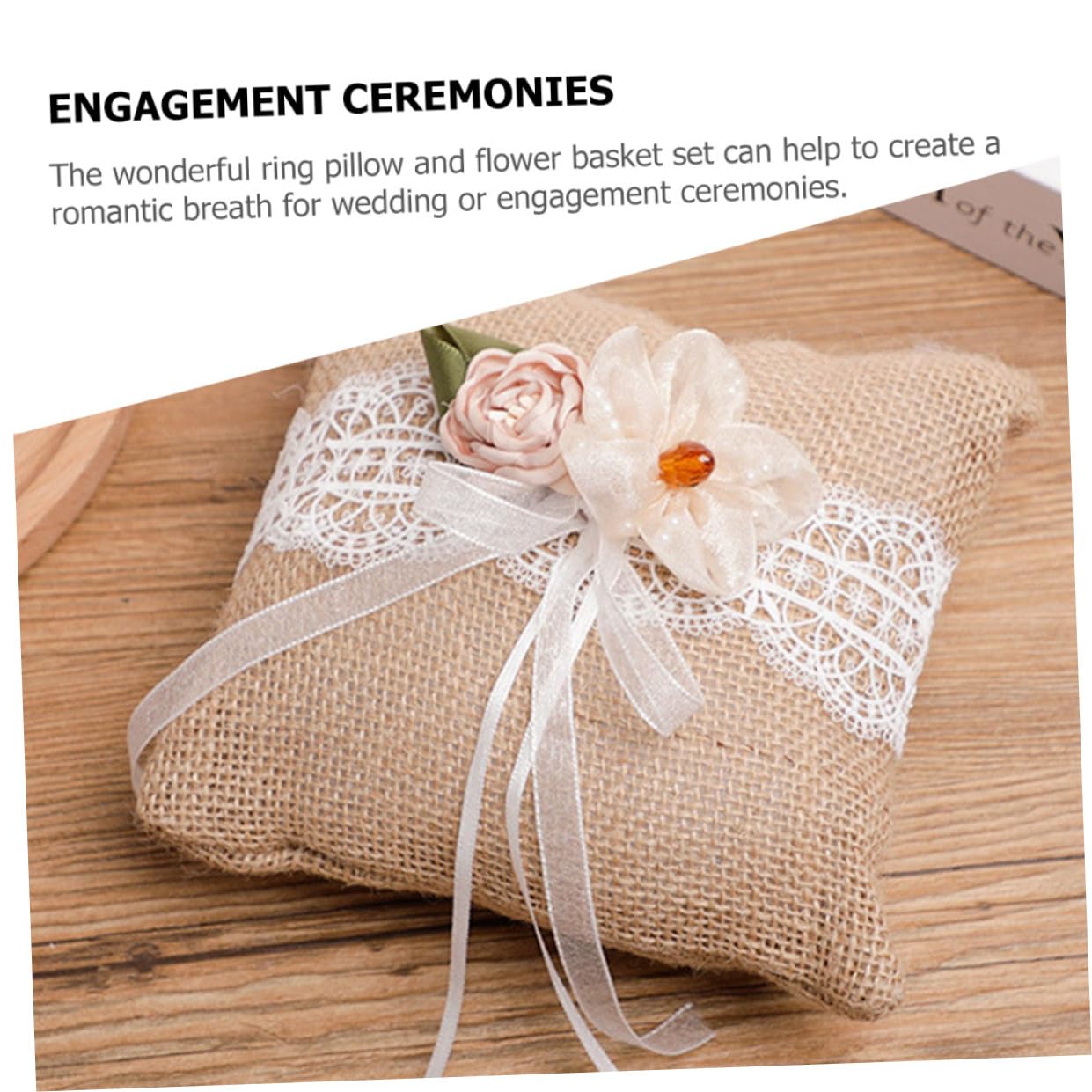 1Satz Hochzeitsblumenkorb und Ringkissen Set für Blumenmädchen Dekorative Ringkissen und Blumenkörbe aus Hochwertigem Material Romantische Hochzeit Dekoration für Trauung und Verlobung
