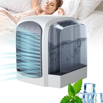 2025 Breezy Comfort AC Upgraded Portable Mini Air Conditioner 3 Quiet Vaporizer Air Cooler Small AC for Home Office Travel