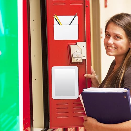 Miniatura 6 de Sintuff Juego de casilleros magnéticos de 6 piezas con tablero de borrado en seco, alfombra de piel, soporte magnético para marcador, clips