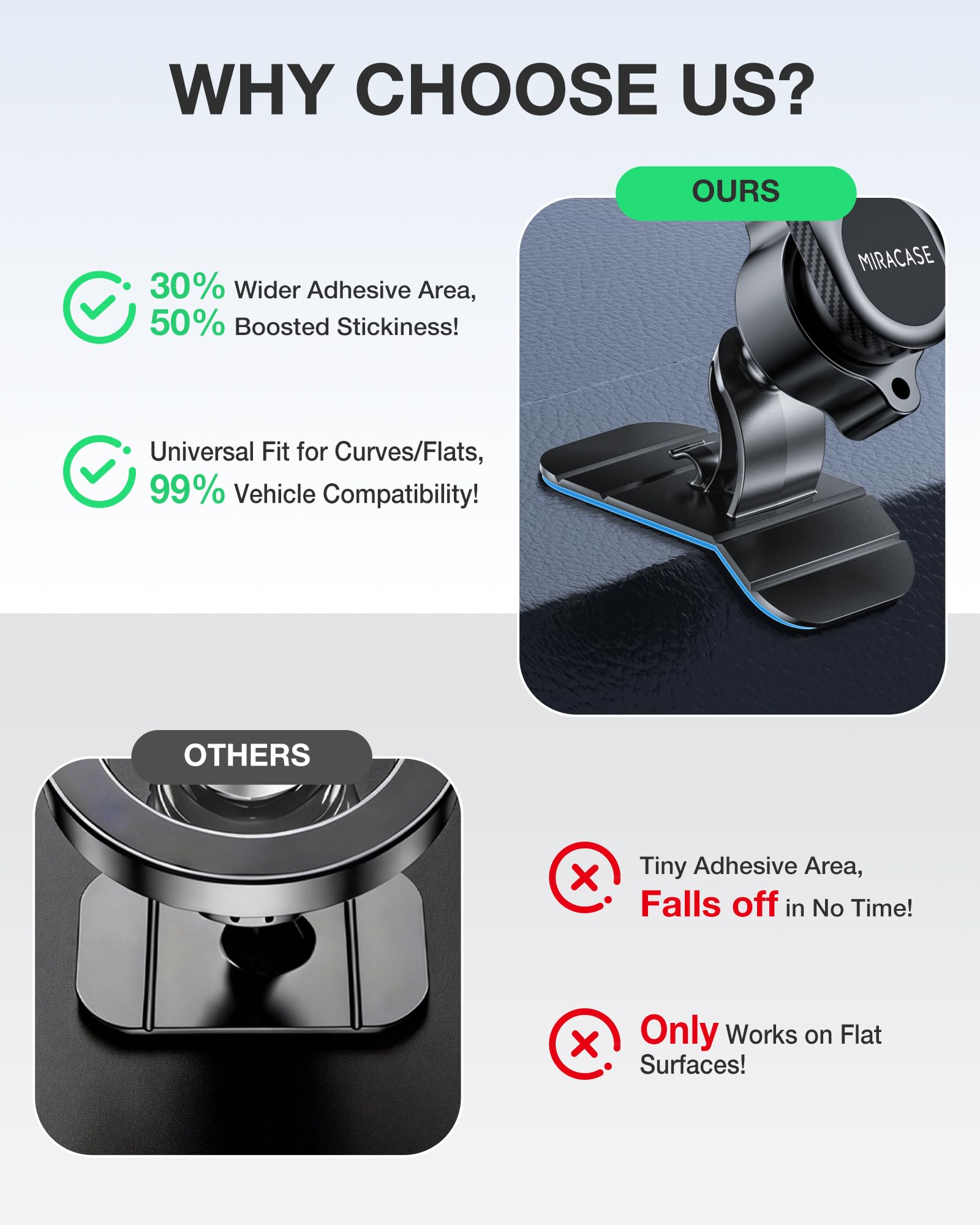 Miracase for MagSafe Car Mount【Won’t Block Vent & 20 Strongest Magnets】 Magnetic Phone Holder for Car Phone Holder Mount Dash for Car Accessories for Women Men for iPhone 17 Pro Max Air 16 15 14 13 12 — view 2