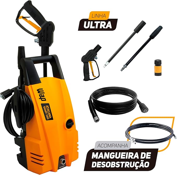 WAP Desobstruidora e Lavadora de Alta Pressão ATACAMA SMART ULTRA 2200, 330L/h, Bico Regulável, 1500psi 1400W