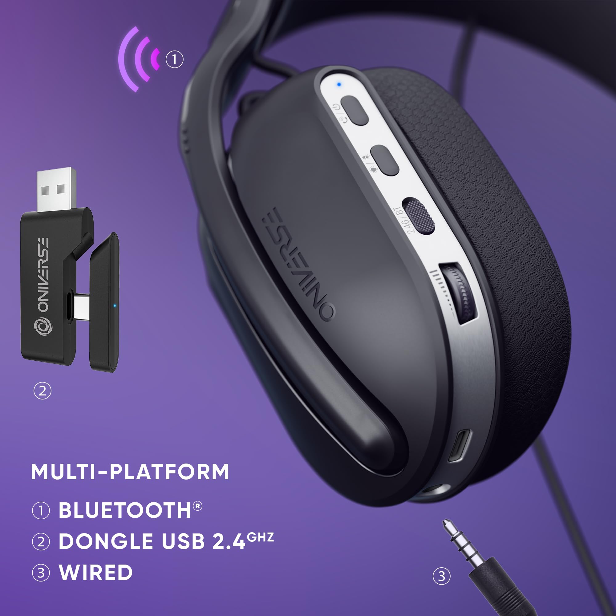 Polaris Auriculares inalámbricos para juegos Eclipse Negro