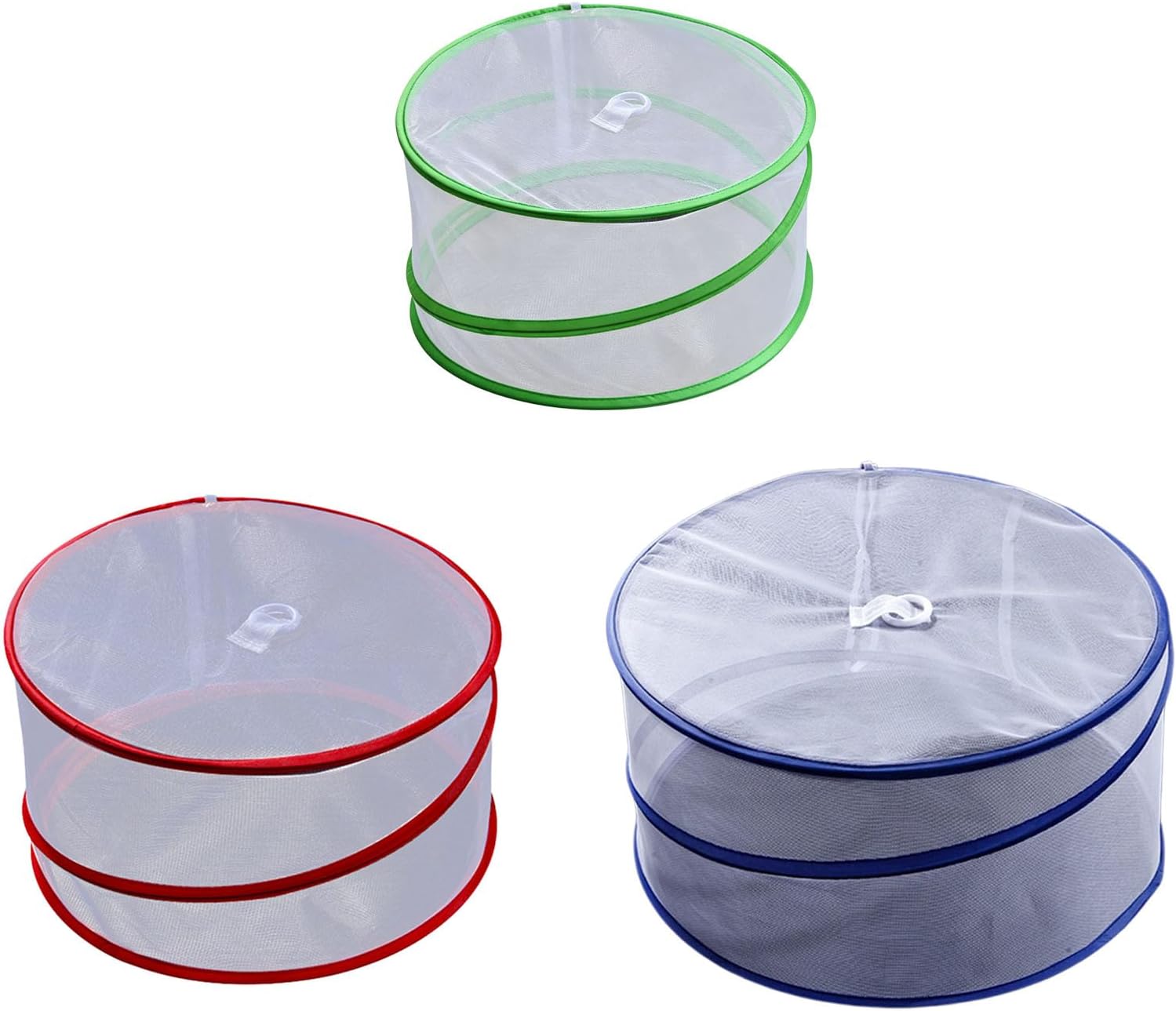 Food Cover Set, 3 Piece Foldable Mesh Covers with Breathable Netting for Tabletop Meals, Barbecue Buffets, Picnics and Daily Kitchen Use Outdoor Meal Cover Fold Flat Table Use Reusabled Mesh Food Set