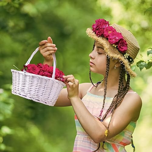 Miniatura 14 de Barydat 6 cestas pequeñas de mimbre para pícnic con asa, cestas ovaladas de sauce trenzado para regalo para boda, baby shower, Navidad, invierno