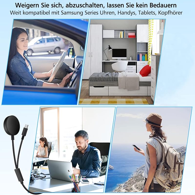 AST 2 az 1-ben mágneses töltőkábel Samsung Galaxy Watch 6/5/4/3 órákhoz és S22/21/20 telefonokhoz - 1,2m USB-C adapter
AI: AST 2 az 1-ben m