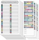 16 Sheets Breaker Panel Labels Electrical Box Sticker Numbers Breaker Panel Labels Electrical Sticker Number Catalog Load Center Adhesive Waterproof Reusable(Mix Colors)