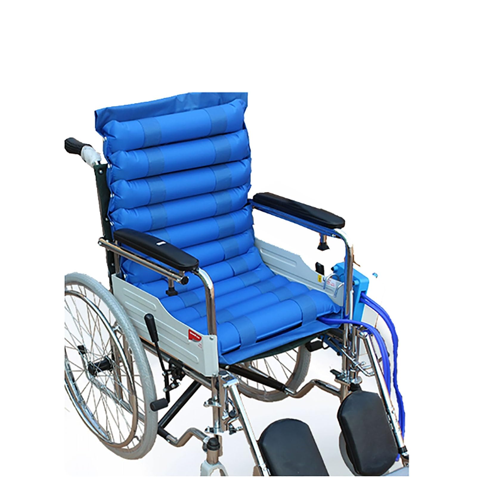 MObyat Cojín Inflable para Silla De Ruedas, Cojín De Aire Antiescaras con Bomba De Aire, 11 Cojines De Aire, Tela De PVC Impermeable, Alivia Las Úlceras por Presión, para Pacientes Postoperatorios