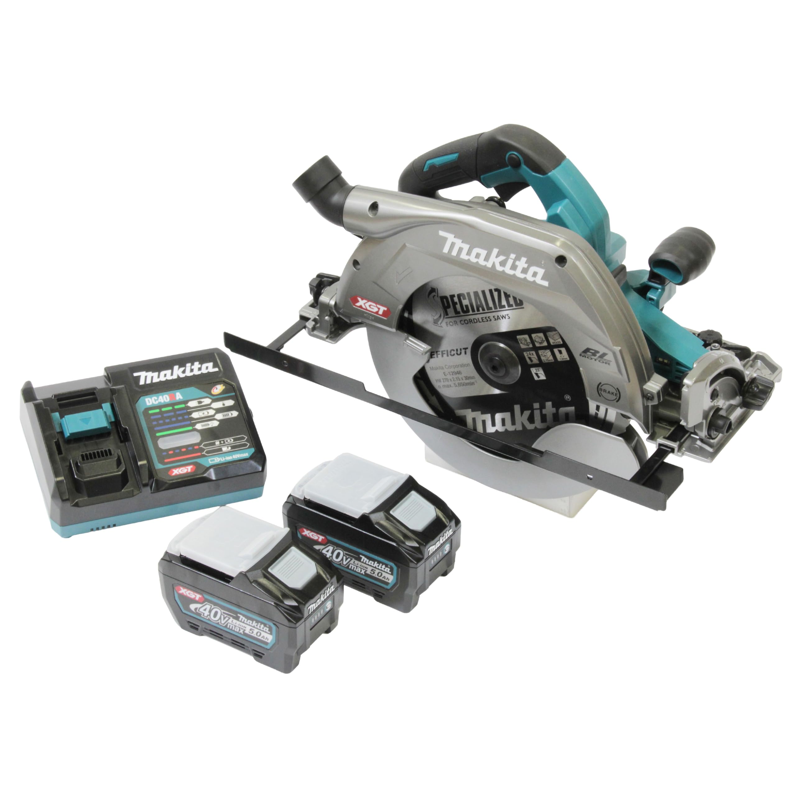 Circular saw 40V 5Ah by Makita – Petrolio/Nero, Model HS011GT201