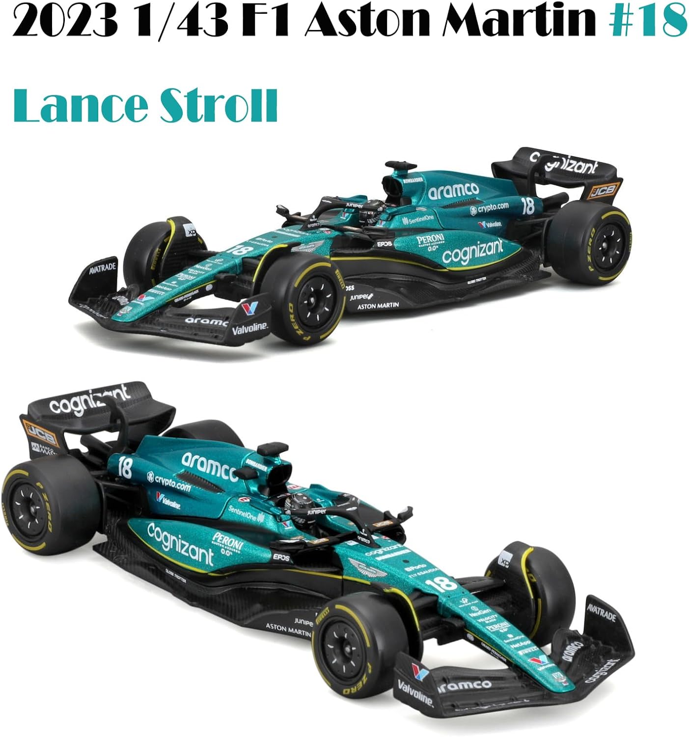 HTLNUZD Bburag New 2023 1/43 F1 AMR23#18 Stroll Alloy Racing Formula One for Aston Martin Adult Model Car DieCast Hardcover Version Collectible