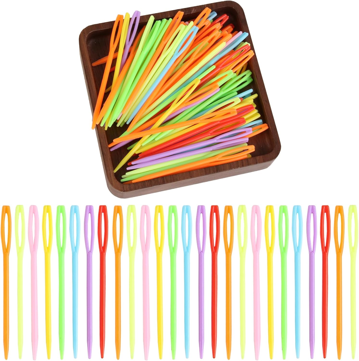 Plastic Darning Needle, 100Pcs Plastic Cross Stitch Needles Multicolor