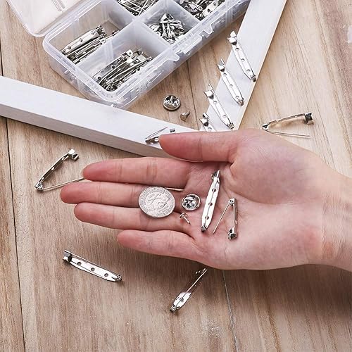Miniatura 4 de KISSITTY 130 unidadescaja de 0.787 in, 0.984 in, 1.260 in, 1.378 in, 1.496 in, broches de seguridad con 20 juegos de pines de solapa para uso en