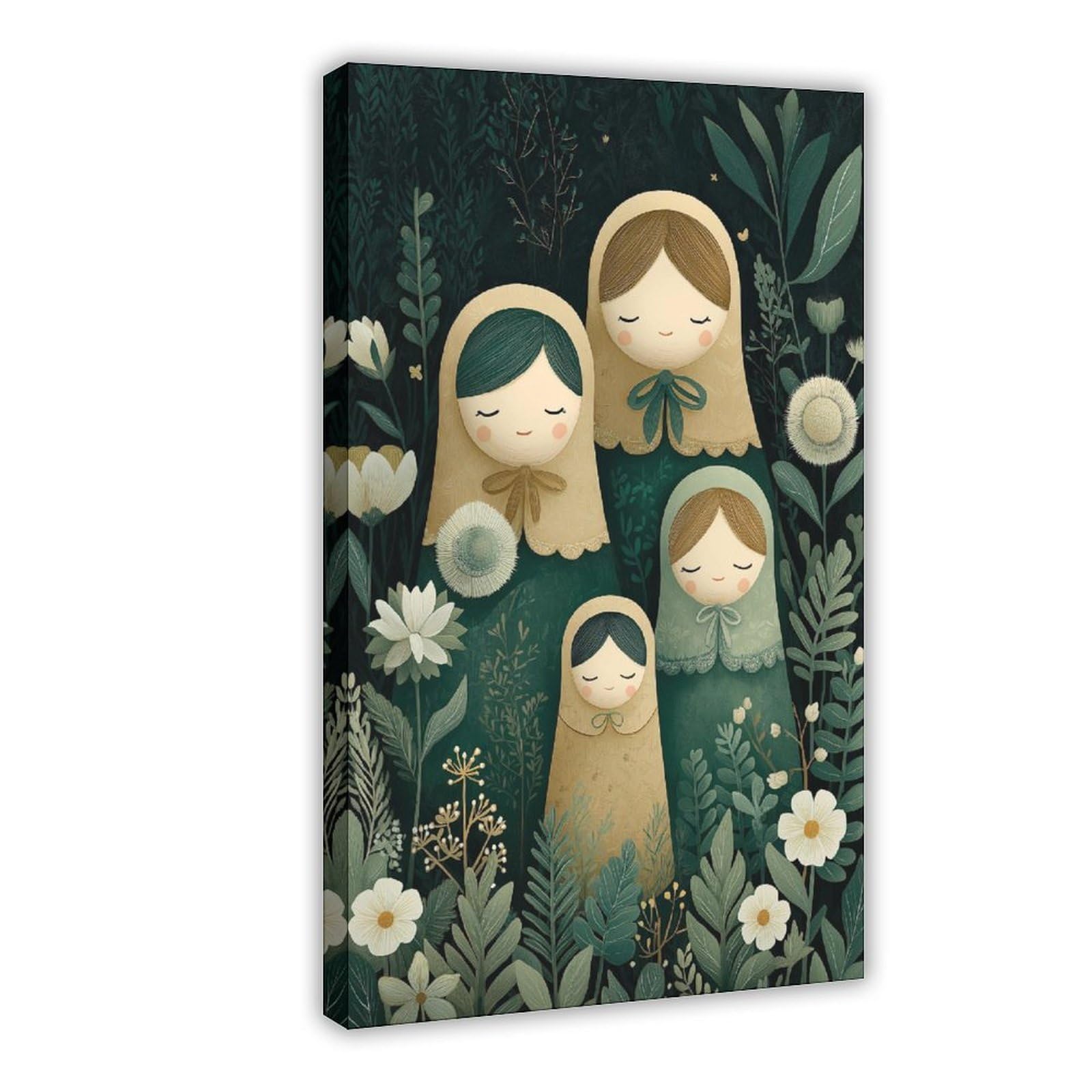 YWTJAX Green Matryoshka Doll Poster Canvas Poster for Home Decor Gift