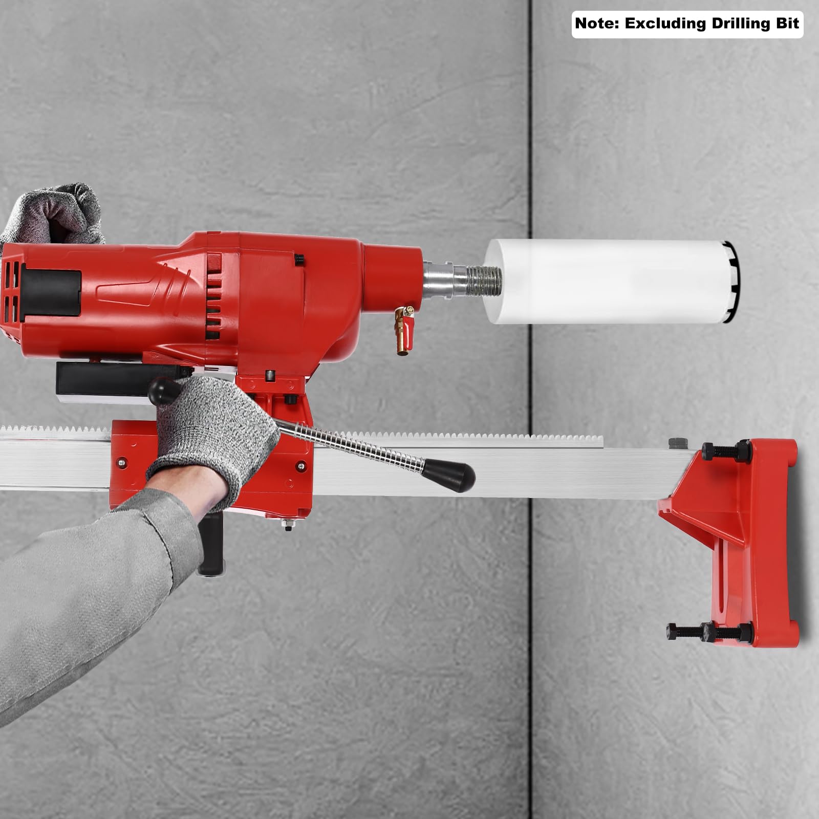 Diamond Core Drilling Machine 10-Inches 4250W Concrete Core Drill with Stand Wet Concrete Core Drill Rig 500RPM Speed for Concrete Brick Block Stone