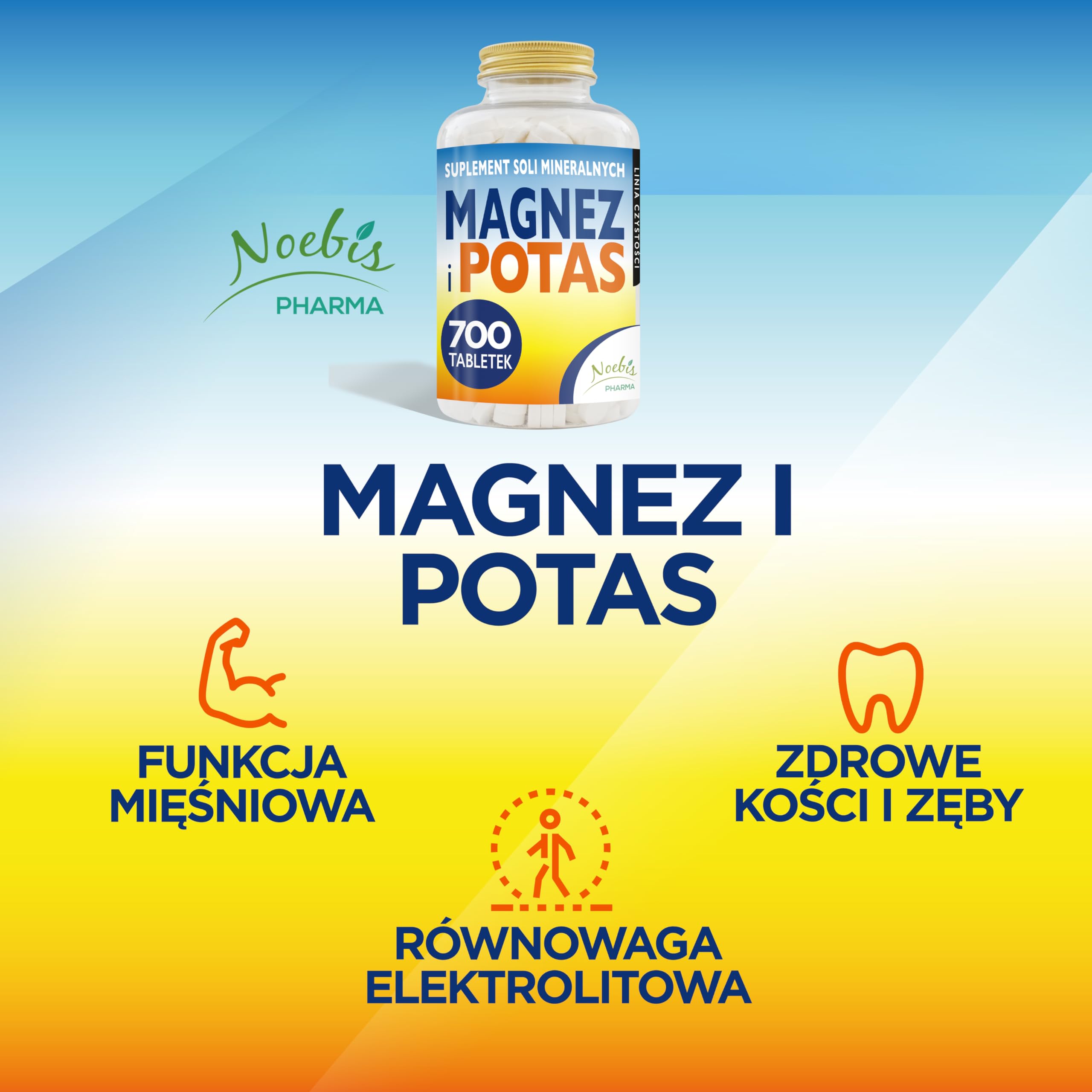 Magnez i potas 1400 tabletek – cytrynian magnezu i cytrynian potasu – przeciw zmęczeniu i osłabieniu fizycznemu, upałowi, wysoce przyswajalne sole mineralne – długotrwałe działanie