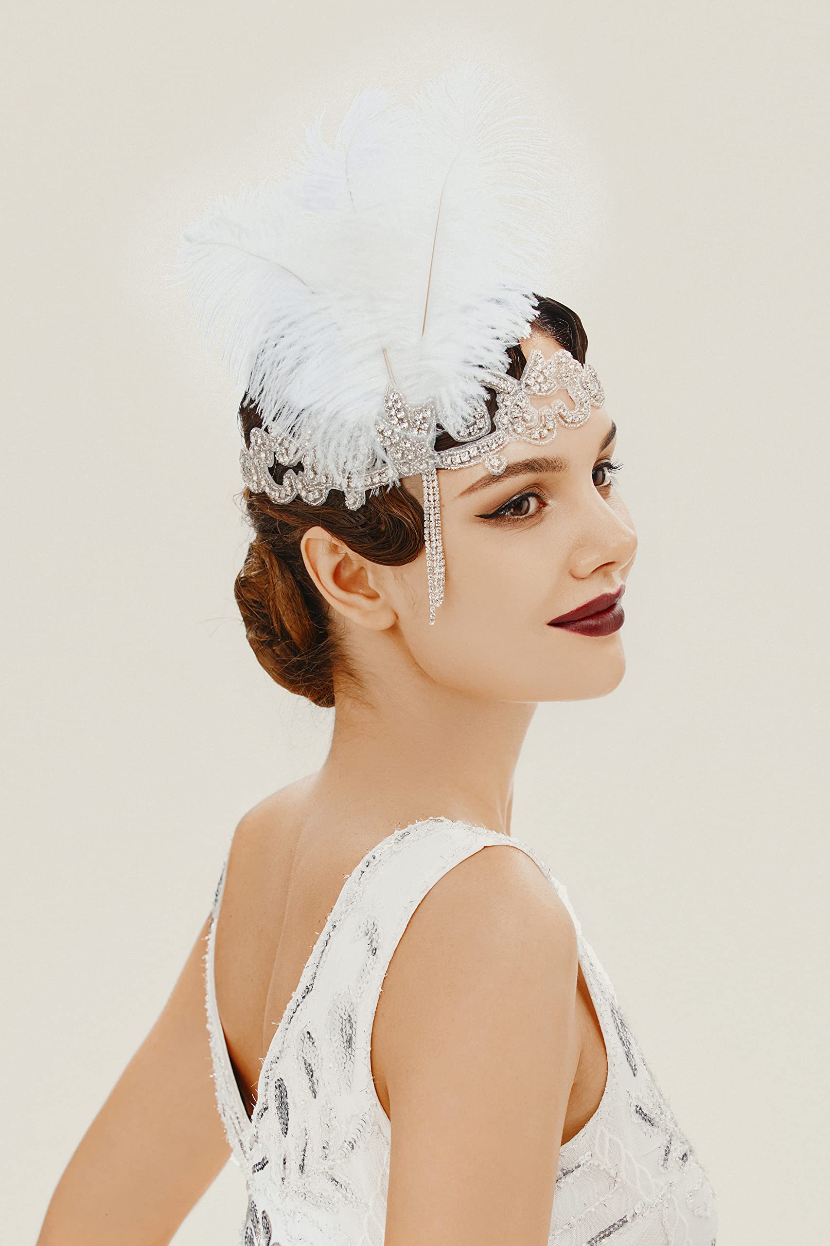 Amazon.com : BABEYOND 1920s Headpiece Flapper Headband 