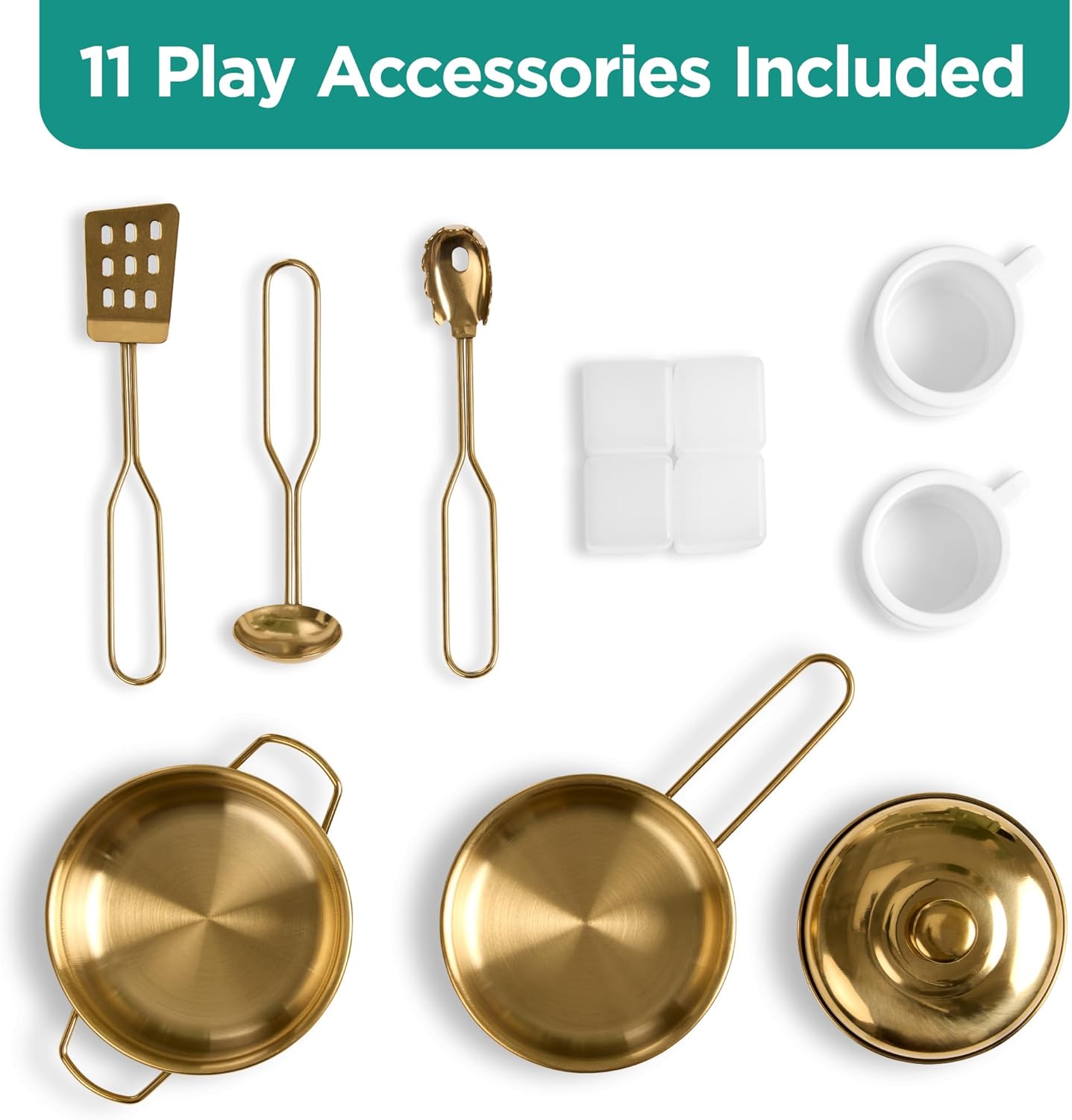 Best Choice Products Play Kitchen for Kids, Cottage Style Kids Kitchen Playset for Toddlers, Pretend Play Toy Kitchen w/ 11Pcs, Espresso Machine, Microwave, Oven, Refrigerator w/Ice - Sage