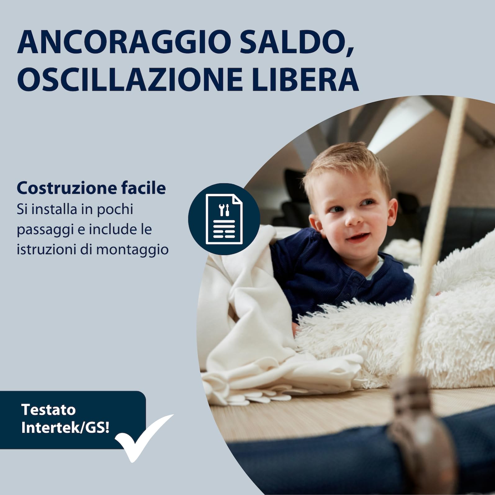 HUDORA Altalena Nido Lounge Regolabile in Altezza - Altalena Fino a 150kg - Seduta Chiusa - Per Famiglia, Interni ed Esterni