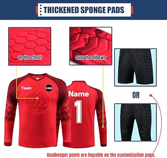Custom Goalkeeper Kit for Kids Youth Adult Men Women Personalised Football Goalie Shirt with Name Number Team Logo