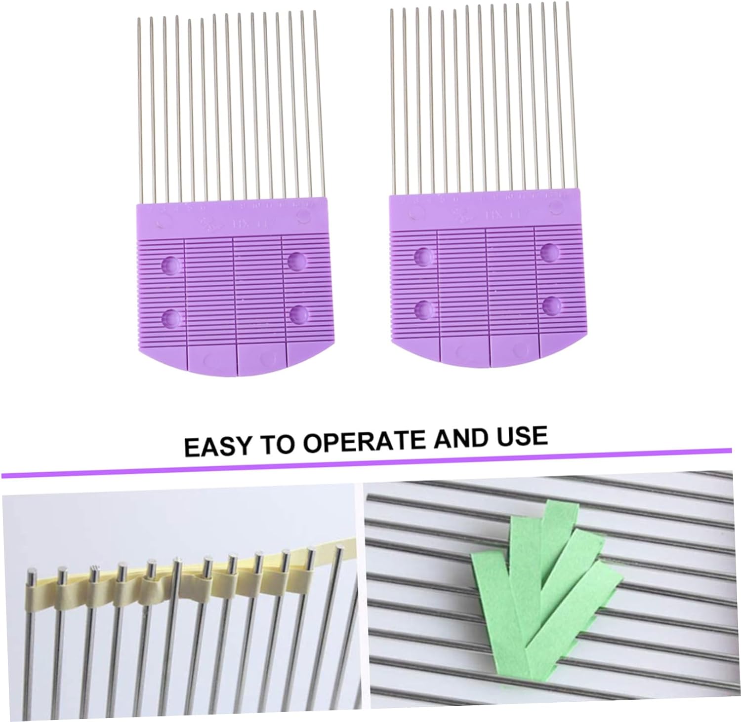 NUOBESTY 2pcs Quilling Combs for DIY Paper Crafting Use Weaving Tools for Beginners and Paper Art Lovers for Home Decor and